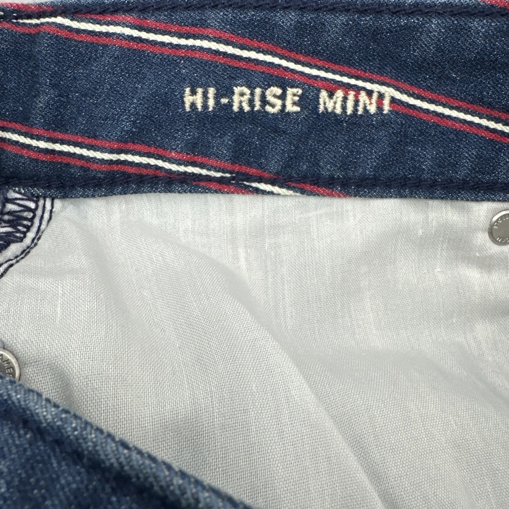 American Eagle Hi Rise Mini Denim Skirt Womens Sz 2 Blue Striped Americana 27x14 - Picture 9 of 9